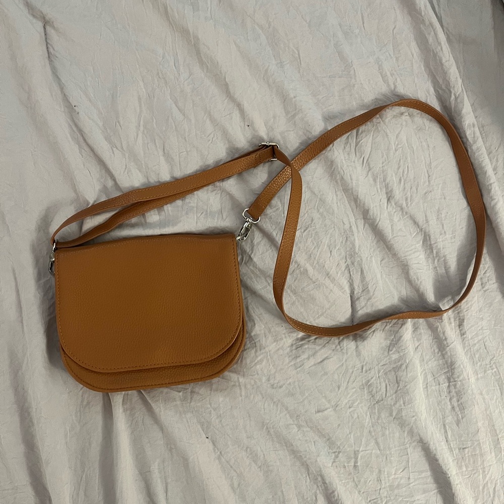 Tan small cross body bag